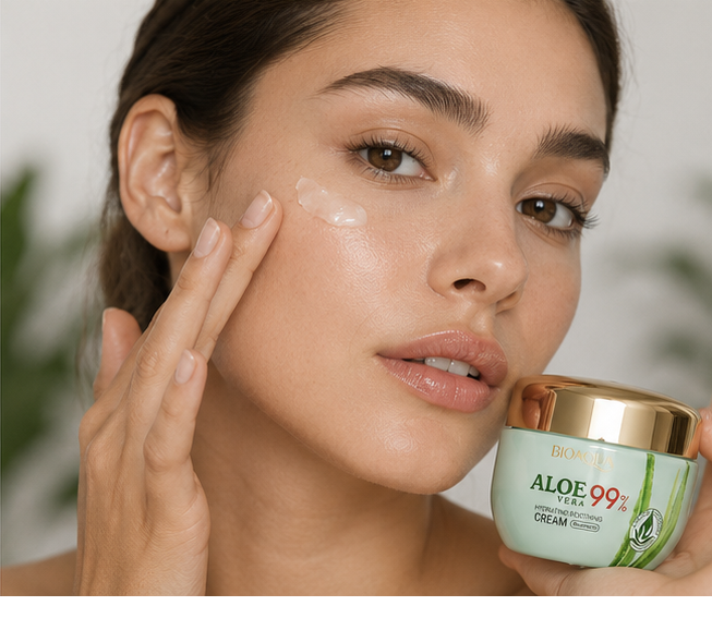 CREMA HIDRATANTE REPARADORA REAFIRMANTE ALOE VERA 99% 50GR. BIOAQUA