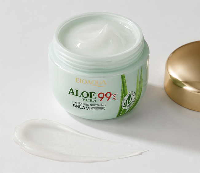 CREMA HIDRATANTE REPARADORA REAFIRMANTE ALOE VERA 99% 50GR. BIOAQUA