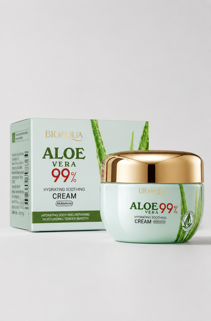 CREMA HIDRATANTE REPARADORA REAFIRMANTE ALOE VERA 99% 50GR. BIOAQUA